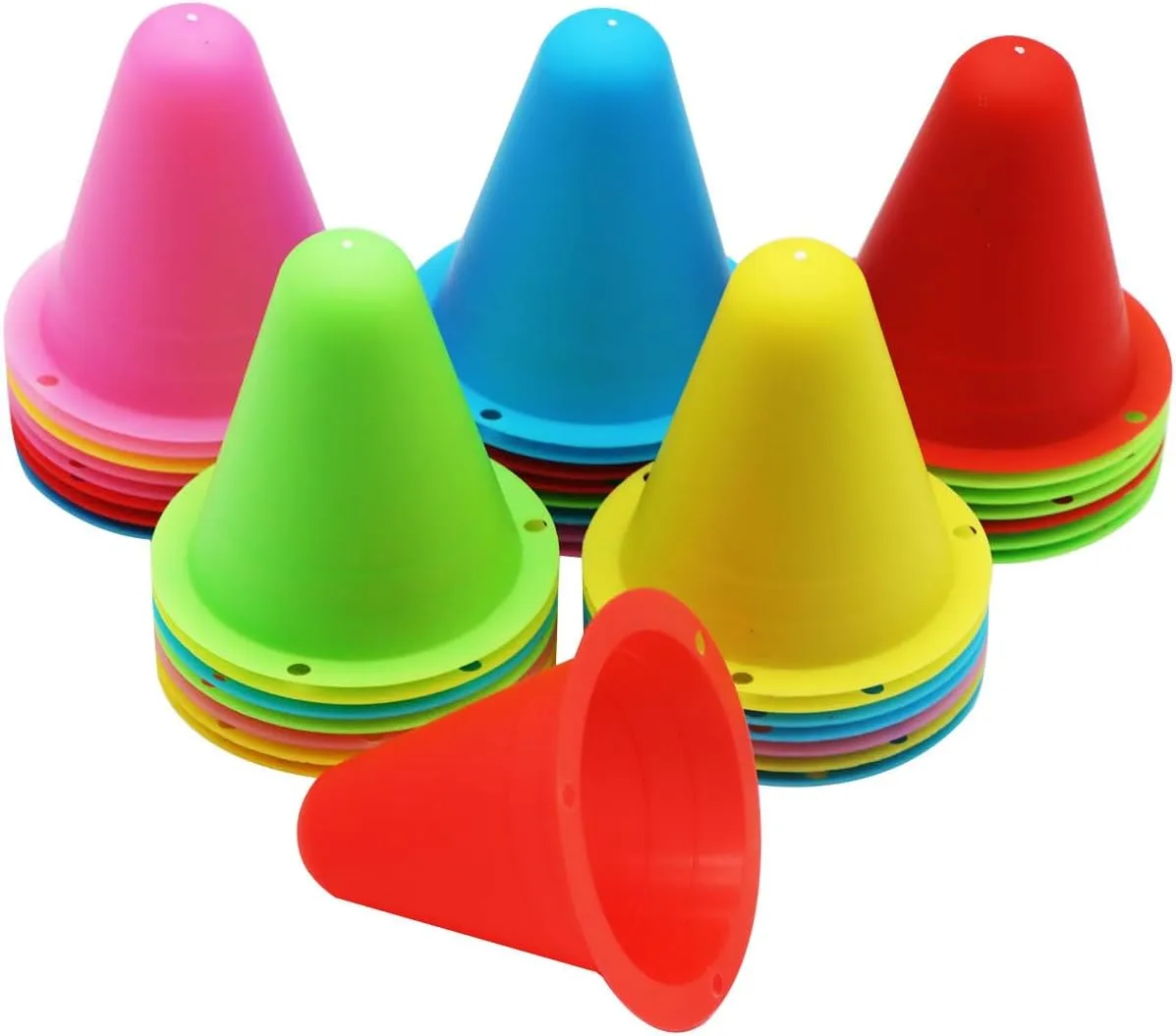 30 Pcs Soccer Training Cones,Colorful Kids Mini Training Cones 3.15" Inch Football Cones/Roller Skating Practice Cones/Mini Agility Cones for Adult/Kids Sports Practice(Random Color)