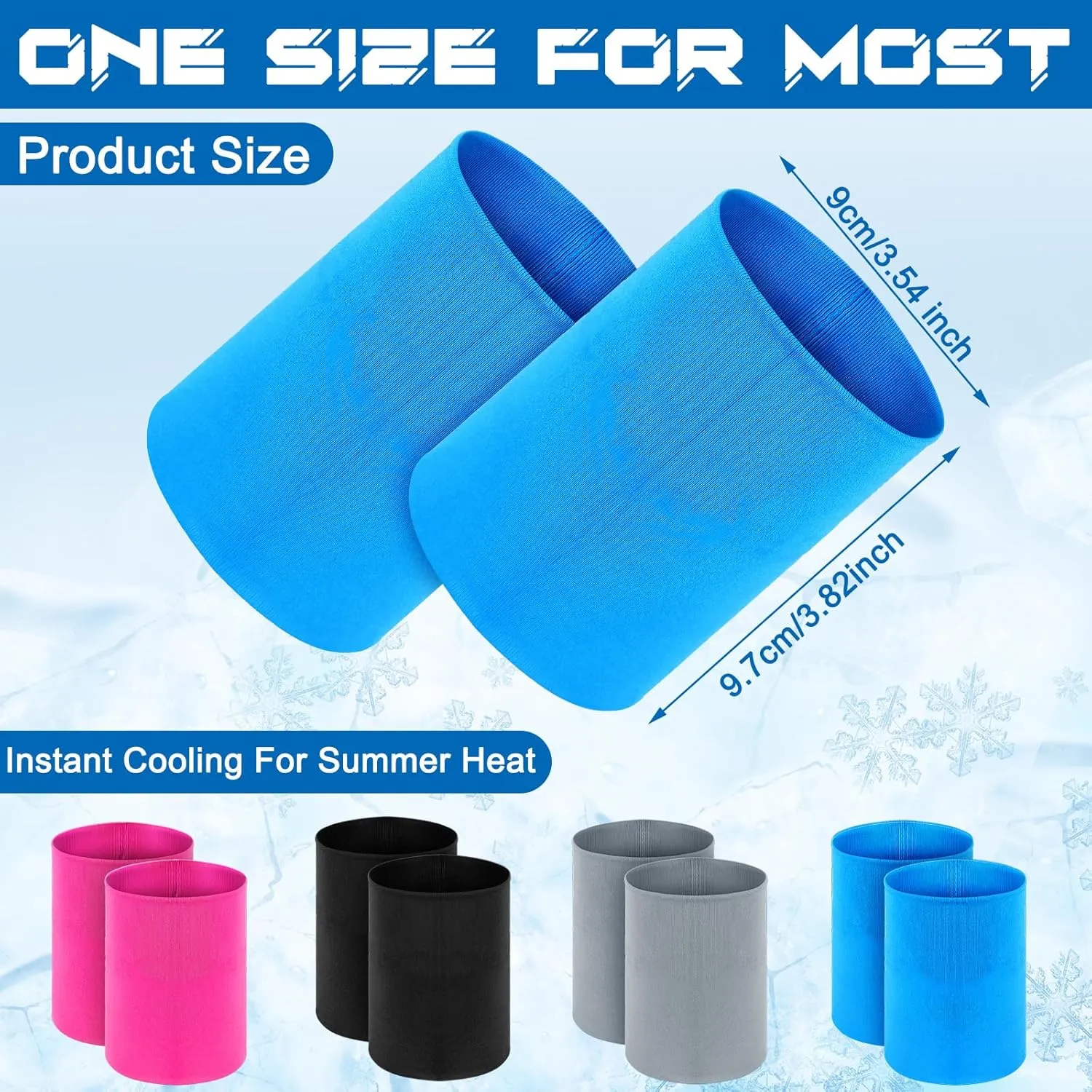 4 Pairs Cooling Wristbands Athletic Exercise Breathable Wrist Sweatband Sweat Ice Absorbing Wristbands for Outdoor Sports Favors Yoga Golf Gym Camping Running Tennis
