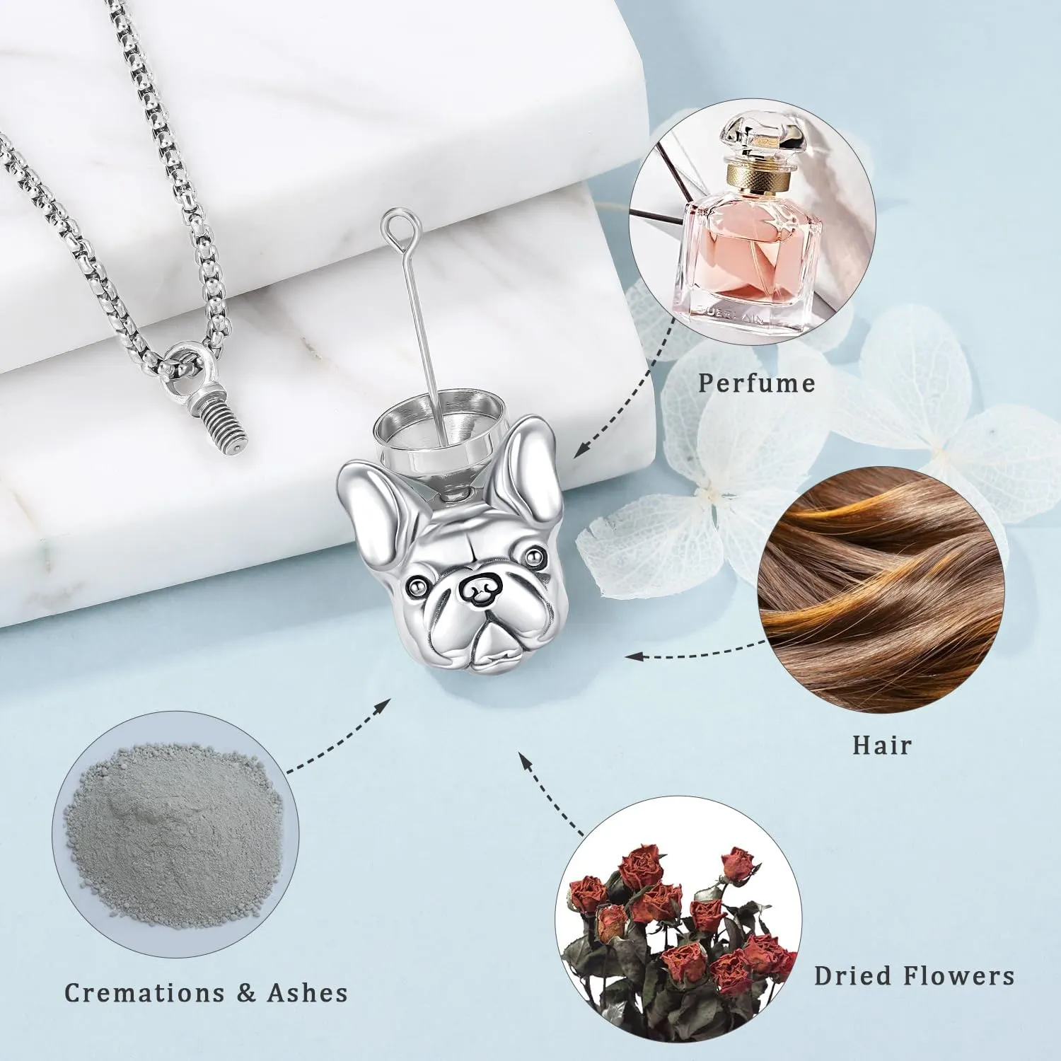 Aniu Cremation Jewelry for Ashes S925 Sterling Silver Urn Necklace Memorial Necklace for Human Ashes of Loved Ones Keepsake Locket Pendant for Men Women