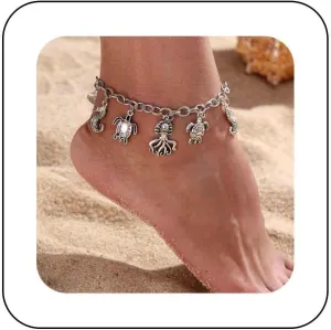 Boho Sea Shell Anklet Chain Gold Turtle Anklets Bracelet Adjustable Ocean Animal Anklet Foot Chain Summer Beach Anklets Jewelry for Women