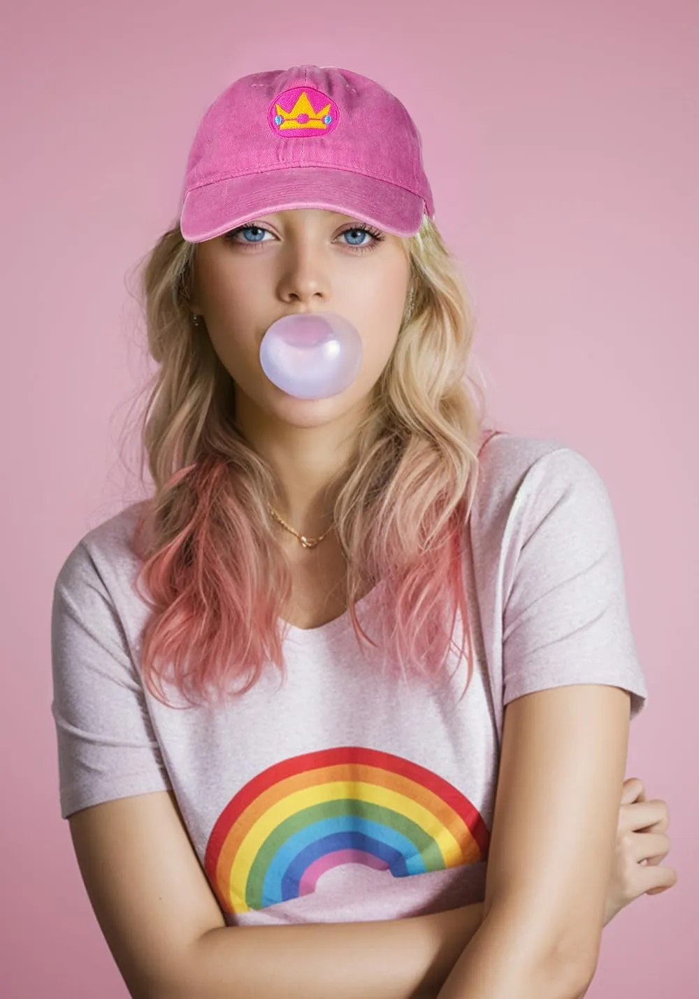 C-ZOFEK Peach Hat Multicolor Adjustable Crown Baseball Cap for Women Christmas Halloween