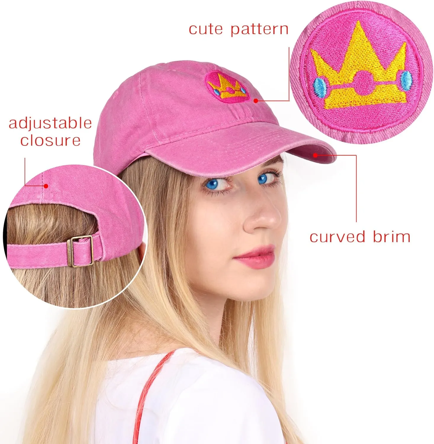 C-ZOFEK Peach Hat Multicolor Adjustable Crown Baseball Cap for Women Christmas Halloween