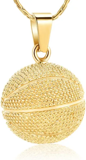 constantlife Cremation Jewelry for Ashes - Basketball Stainless Steel Memorial Pendant Urn Necklace Keepsake for Men Women