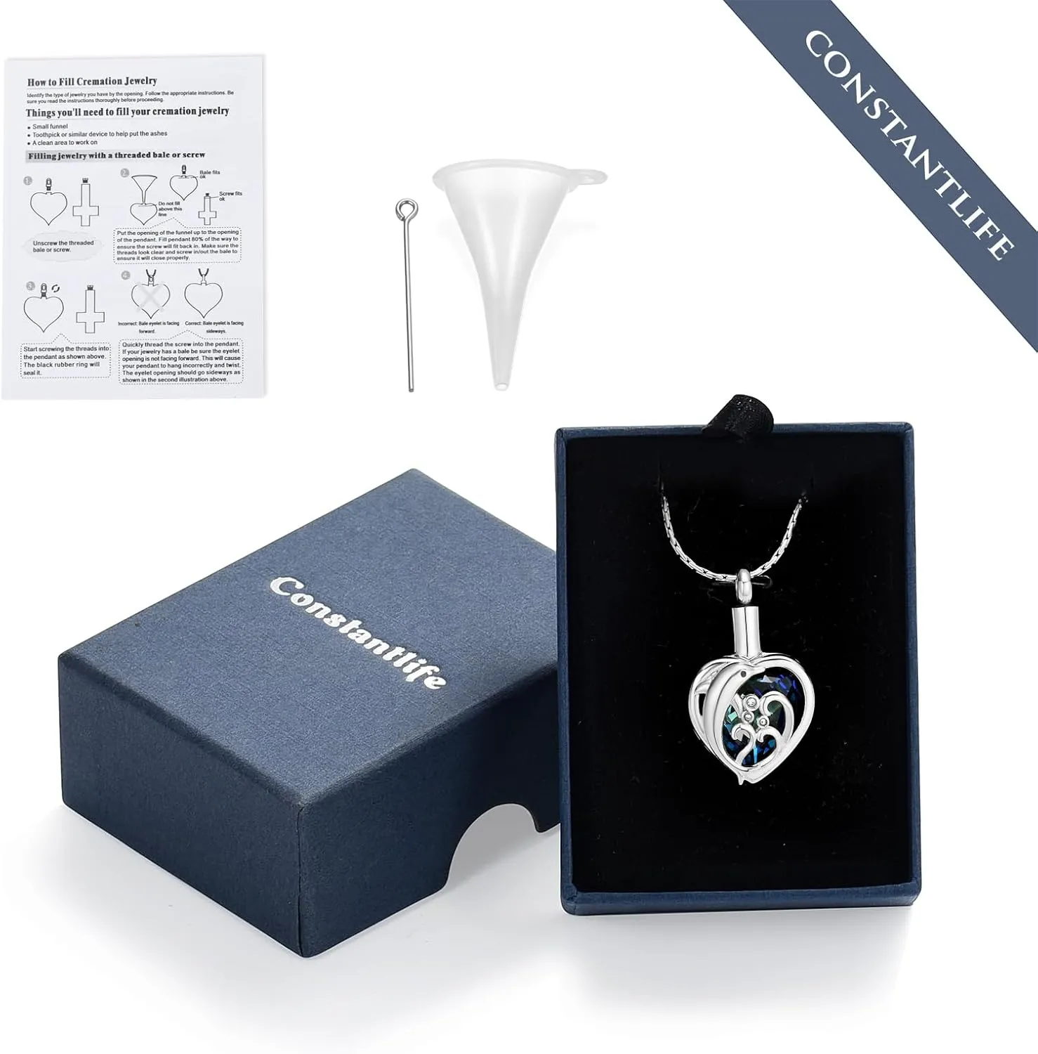 constantlife Dolphin Urn Necklace for Ashes Stainless Steel Cute Pendant Cremation Jewelry Memorial Loved Ones Ash Holder Keepsake Gift for Women Men