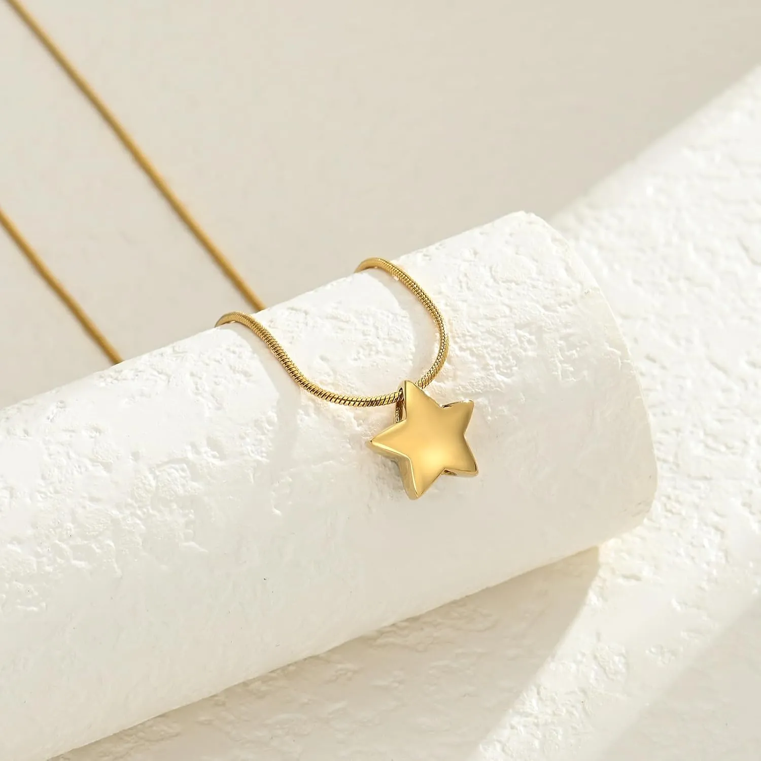 Cremation Jewelry Small Star Urn Necklace for Ashes for Women, Stainless Steel Memorial Necklace for Ashe Human Pet