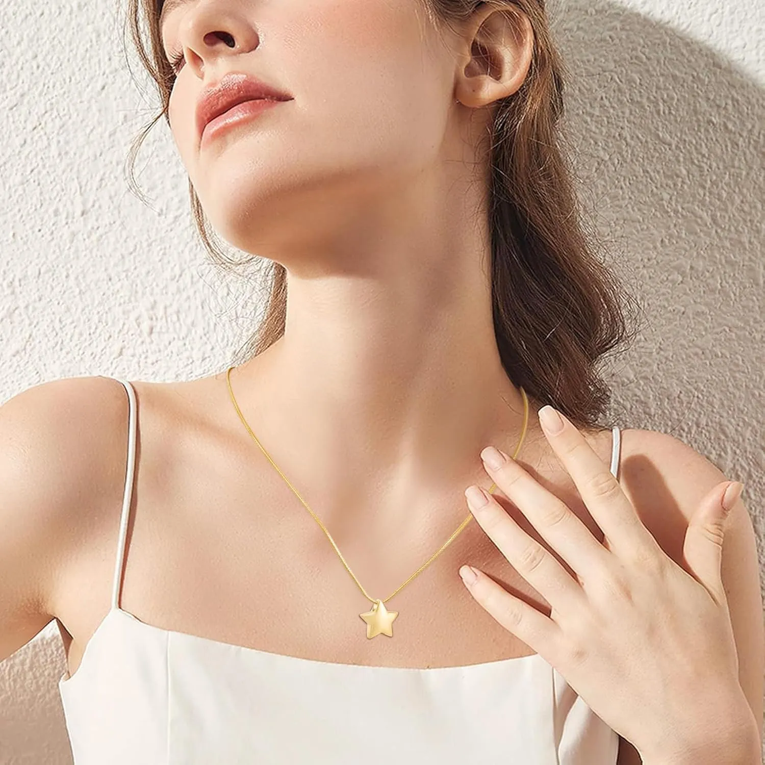 Cremation Jewelry Small Star Urn Necklace for Ashes for Women, Stainless Steel Memorial Necklace for Ashe Human Pet