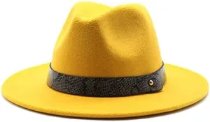 DHAEY 24 Color Felt Hat European and American Fashion Casual and Winter Snake Texture Hat Men and Women's Jazz Hat Luopan Caps & Hats (Color : Rose Red, Size : M)