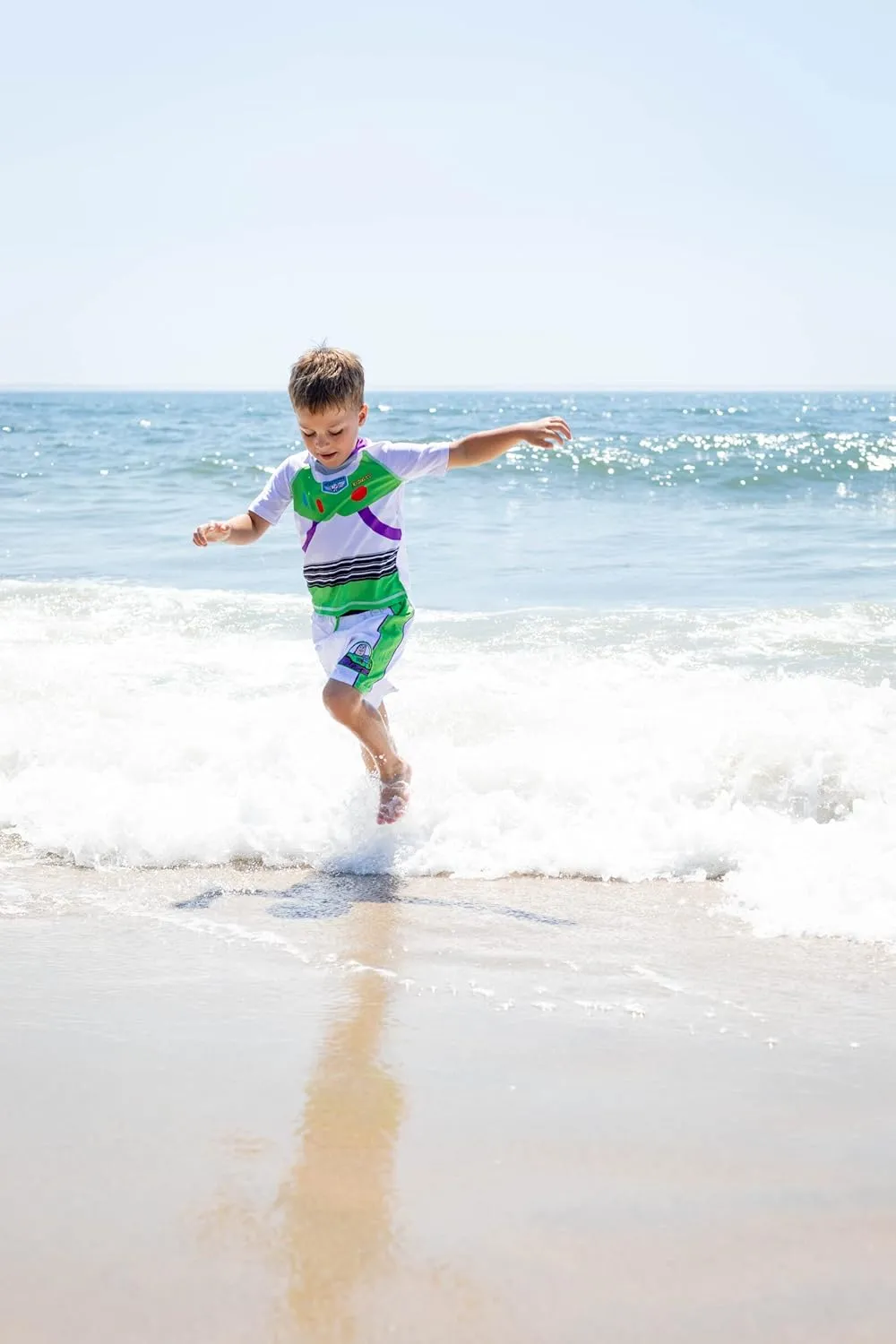 Disney Pixar Toy Story Alien Rex Slinky Dog Woody Baby Pullover Rash Guard and Swim Trunks Outfit Set Infant to Little Kid