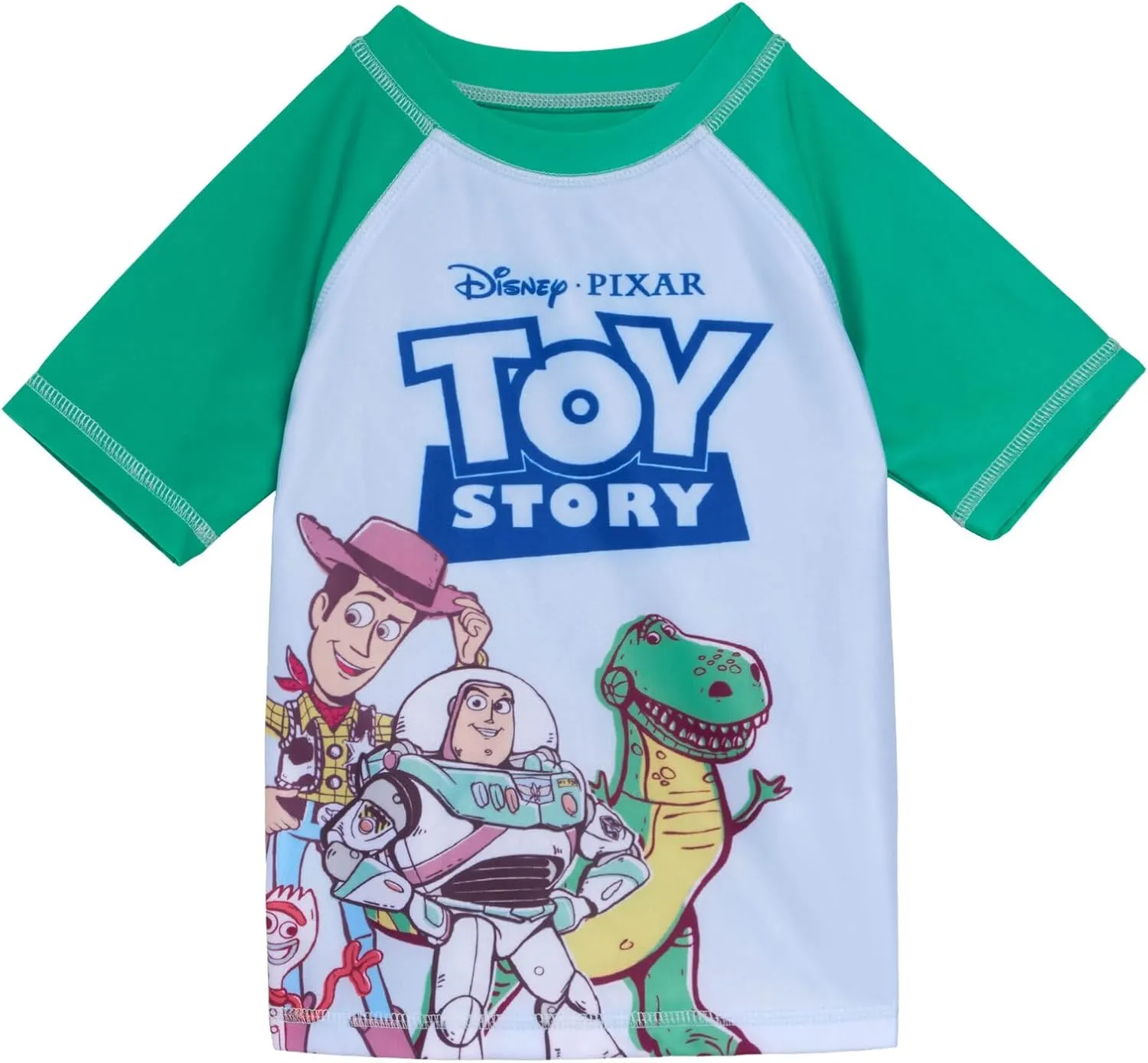 Disney Toy Story UPF 50  Pullover Rash Guard and Swim Trunks Outfit Set Toddler to Little Kid Sizes (2T - 7)