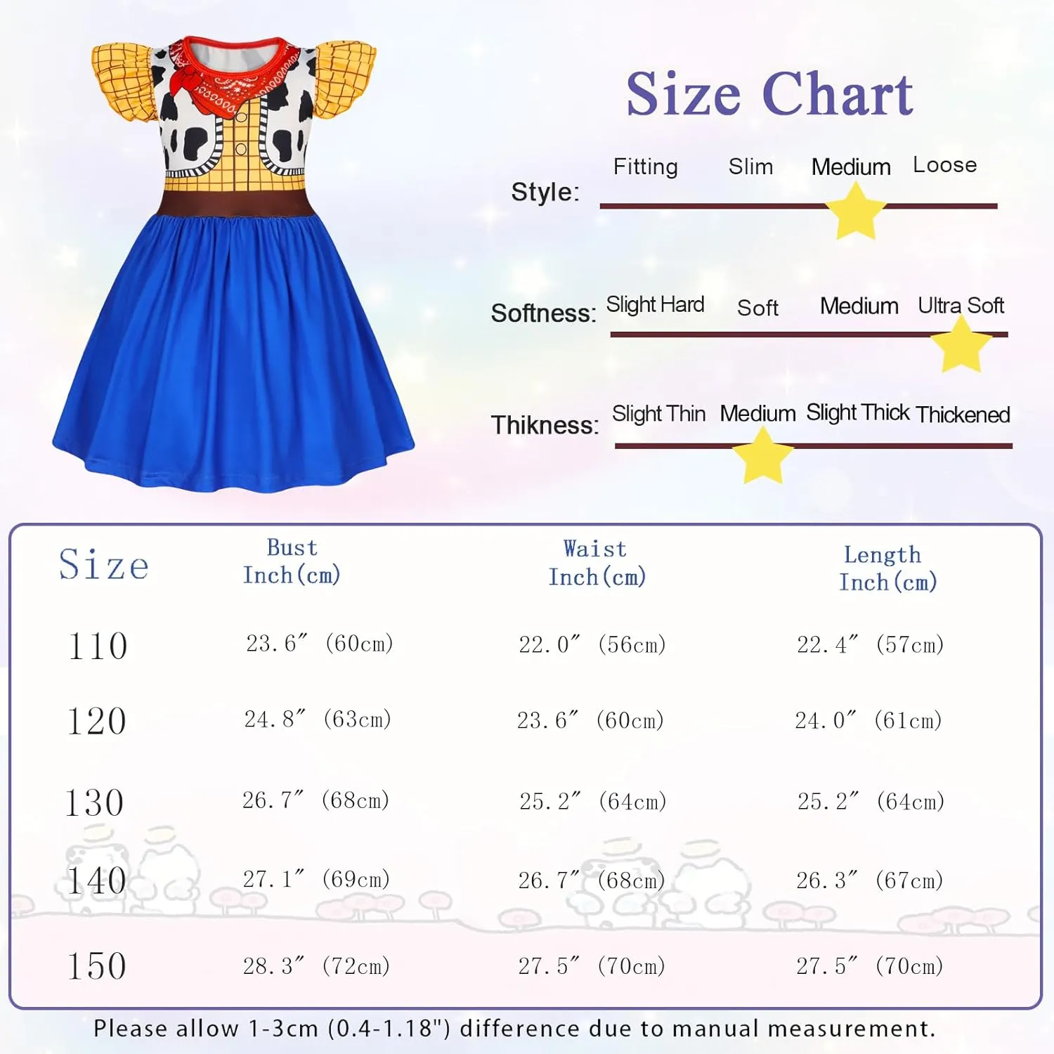 Eledobby Cowgirl Costume Girls Toddler Princess Dress Up Halloween Cosplay Outfits Christmas Birthday Gift