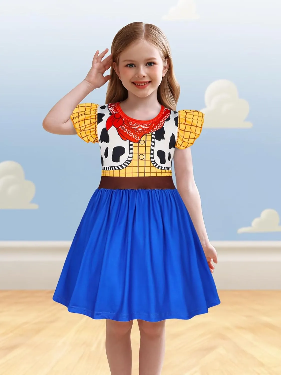 Eledobby Cowgirl Costume Girls Toddler Princess Dress Up Halloween Cosplay Outfits Christmas Birthday Gift