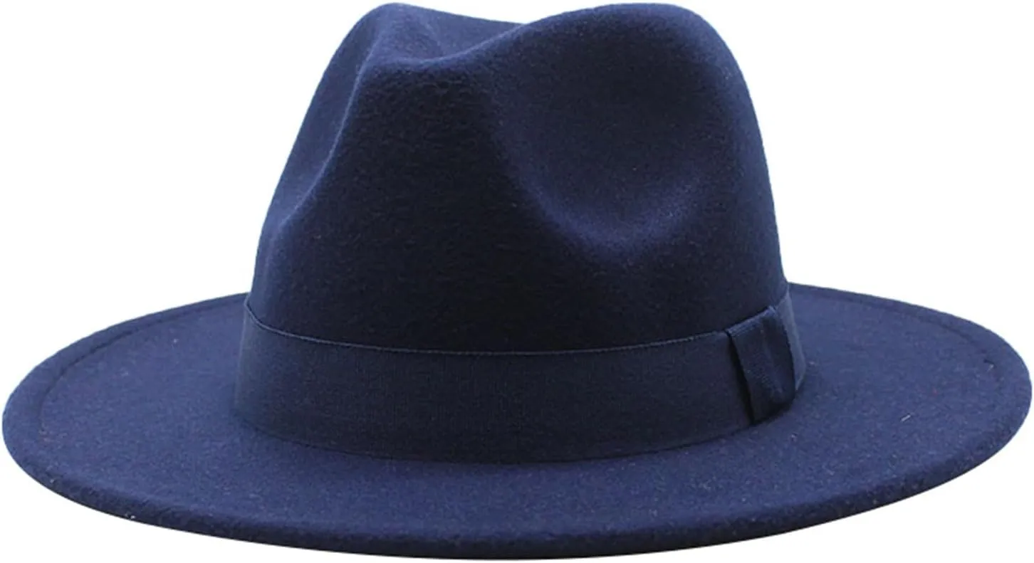 Fedora Hats for Men Women Hat Wide Brim Panama Hat with Belt Buckle Wide Brim Fedora Hats for Men