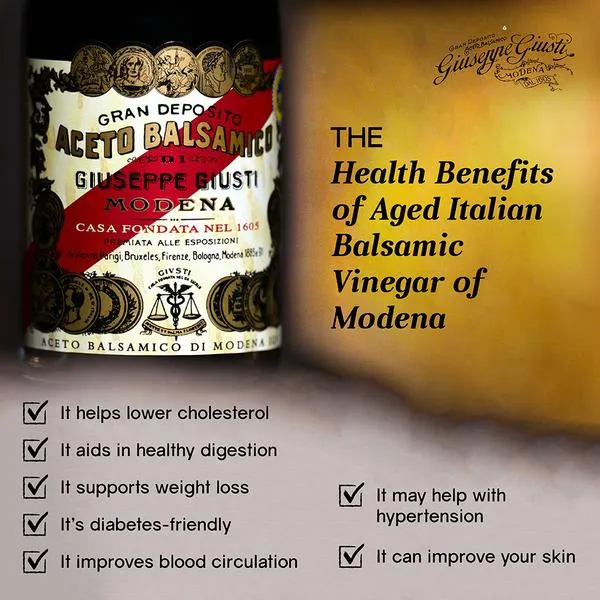 Giusti Giuseppe 5 Gold Medals "Banda Rossa"  - Balsamic Vinegar of Modena Italy (8.45 fl oz / 250ml) (2-Bottles Per order