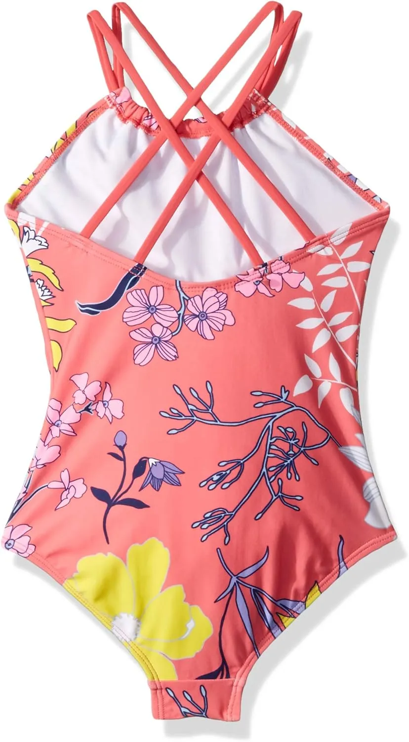 Kanu Surf Girls' Jasmine Beach Sport Halter One Piece Swimsuit