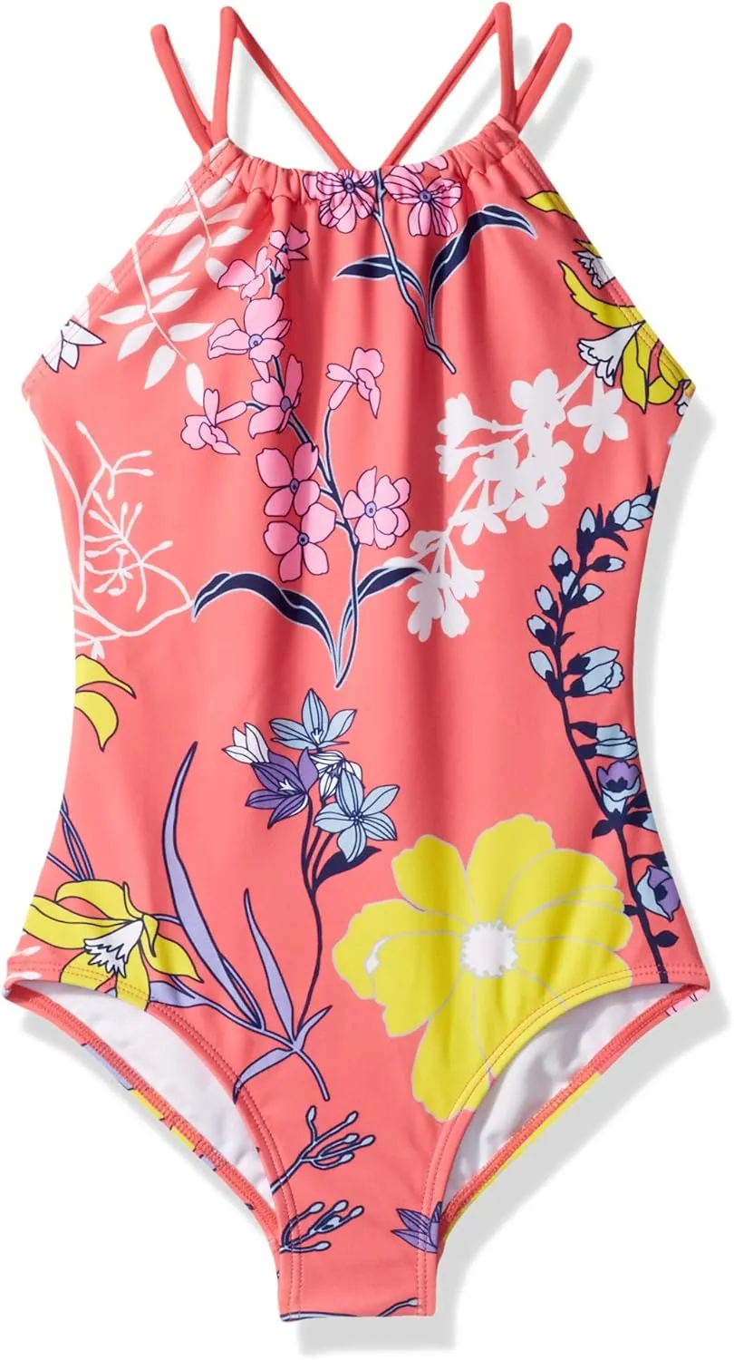 Kanu Surf Girls' Jasmine Beach Sport Halter One Piece Swimsuit
