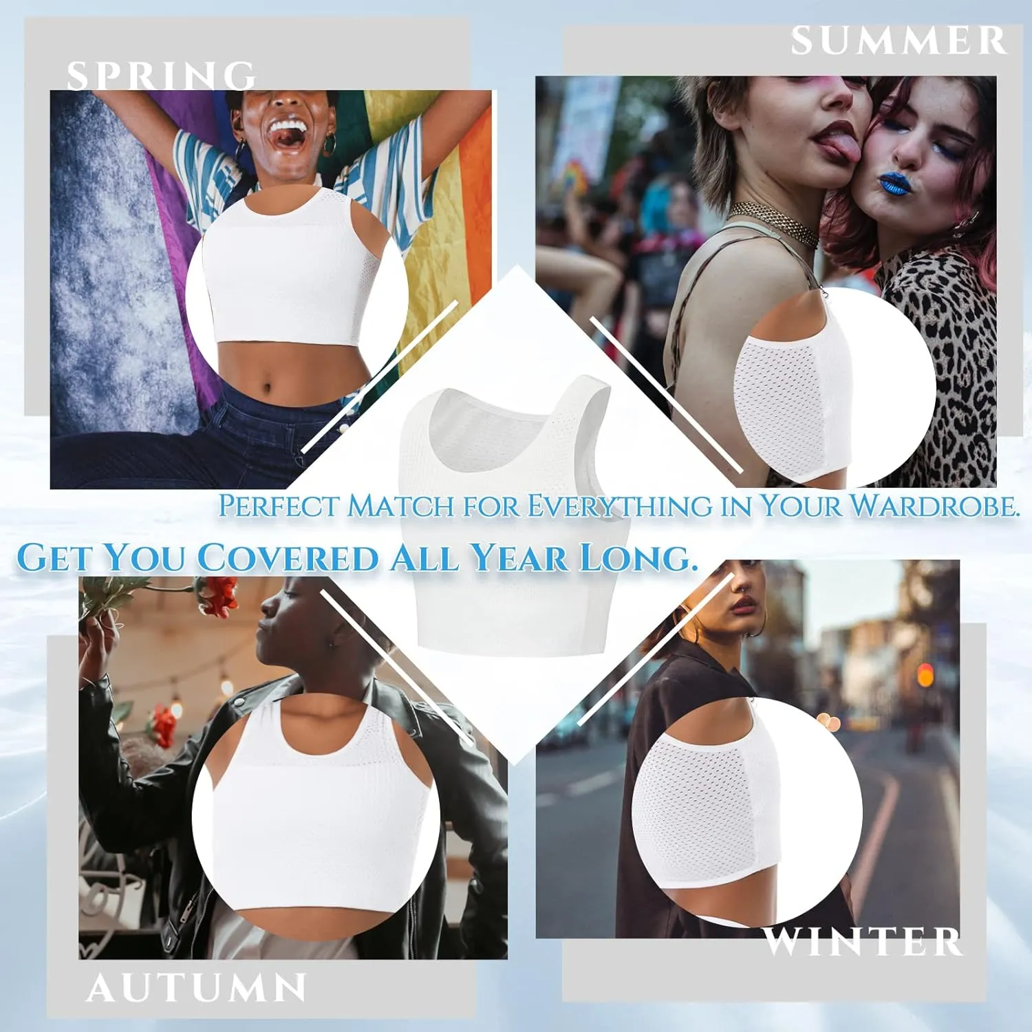 LGBT UNICORNS Chest Binder, Pullover Design Binder Trans, Moisture-Wicking, with 1PC Fragrance Card & 1PC Sticker, Black
