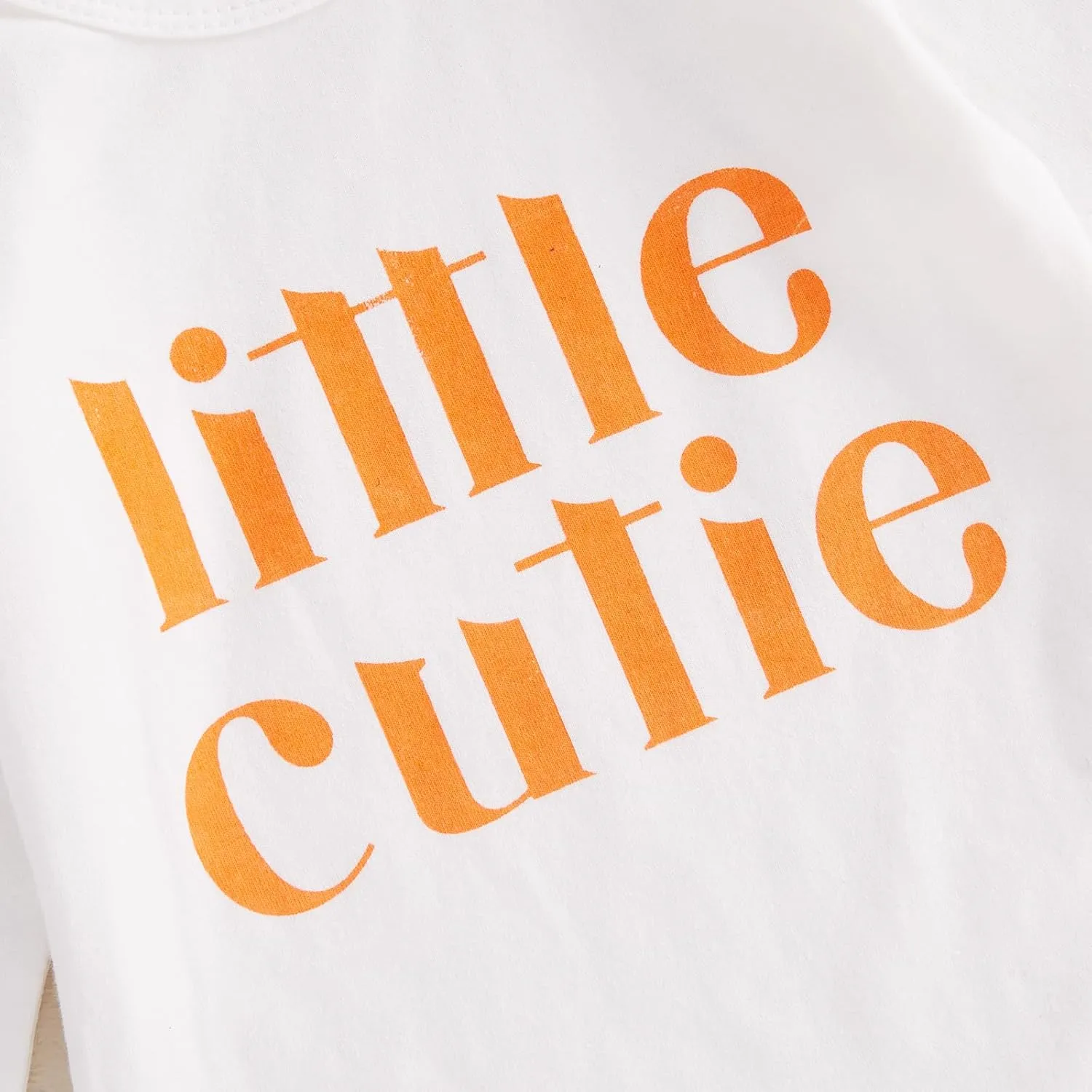 Little Cutie Baby Girl Fall Outfits Long Sleeve Romper Orange Pants Knot Hat Clementine Coming Home Clothing Set