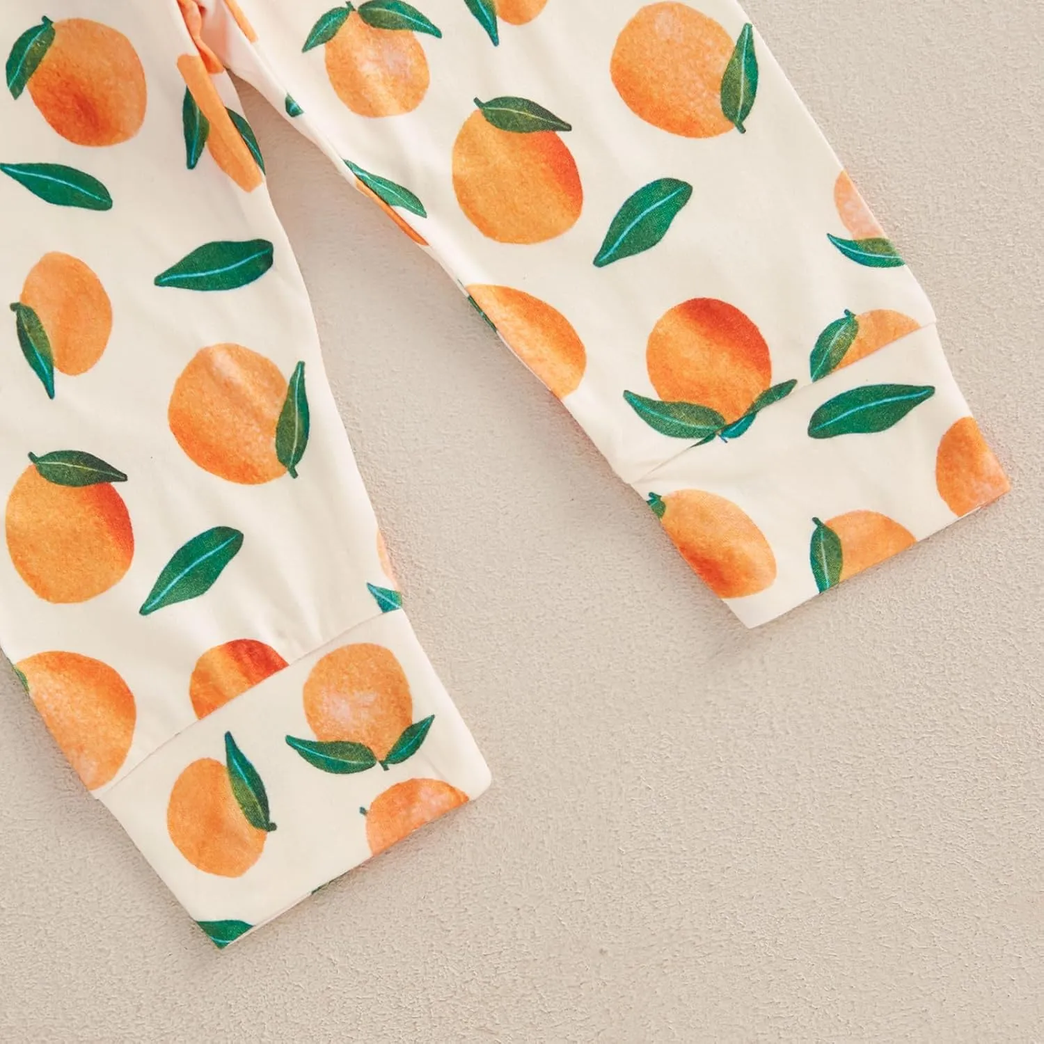 Little Cutie Baby Girl Fall Outfits Long Sleeve Romper Orange Pants Knot Hat Clementine Coming Home Clothing Set