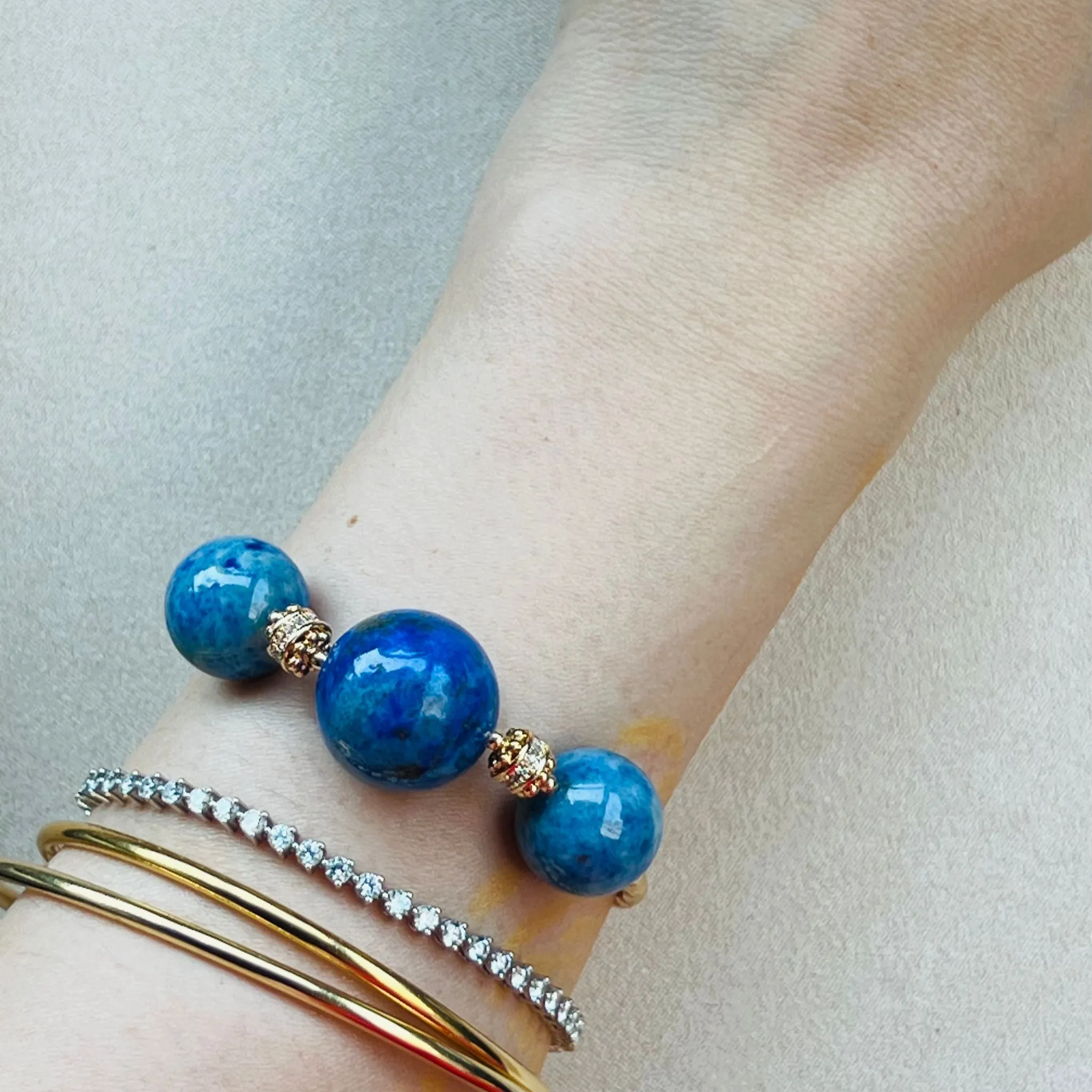 Lucky Lapis Lazuli & Quantum Quattro Diadem Bracelet