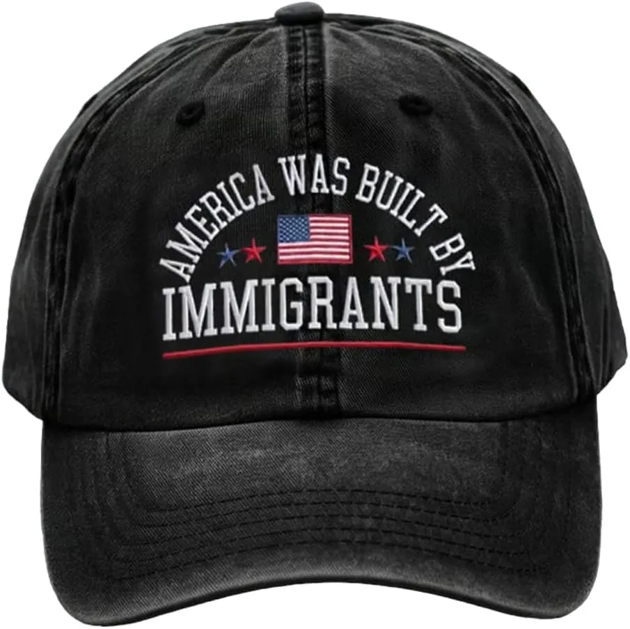 MOGUI Unisex America was Built by Immigrants Print Hat Fdt Resist Cap