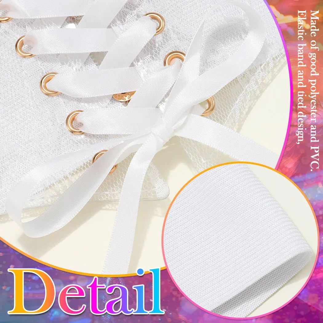 Nicute Wide Corset Dress Belt Women Elastic Lace Waist Belt Tied Waspie Waist Cinch for Women