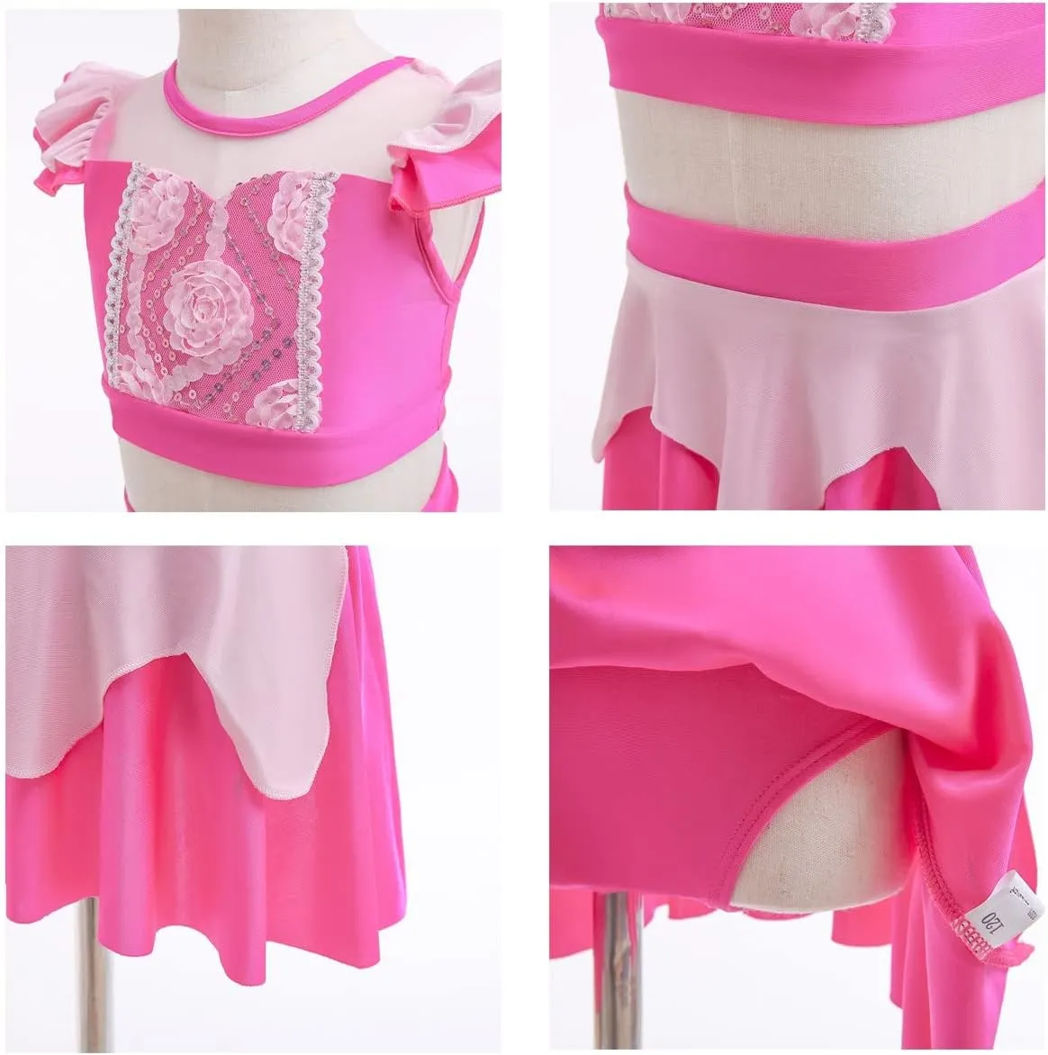 REXREII Girls Princess Swimsuits Two-Piece Tankini Set Beach Surf Birthday Swimming Party Bathing Suits Fancy Swimwear