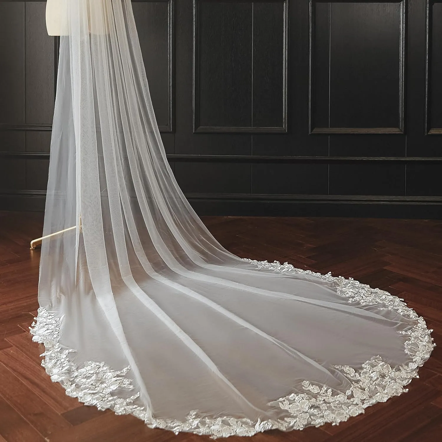 ROSEEDEN Roseeden1T one Tier long Lace Veil wedding bridal woman long veil soft tulle veil with metal comb