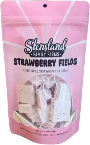 Stensland Freeze Dried Ice Cream (1.5oz) Strawberry, Cotton Candy, Mint Chip. (Strawberry)