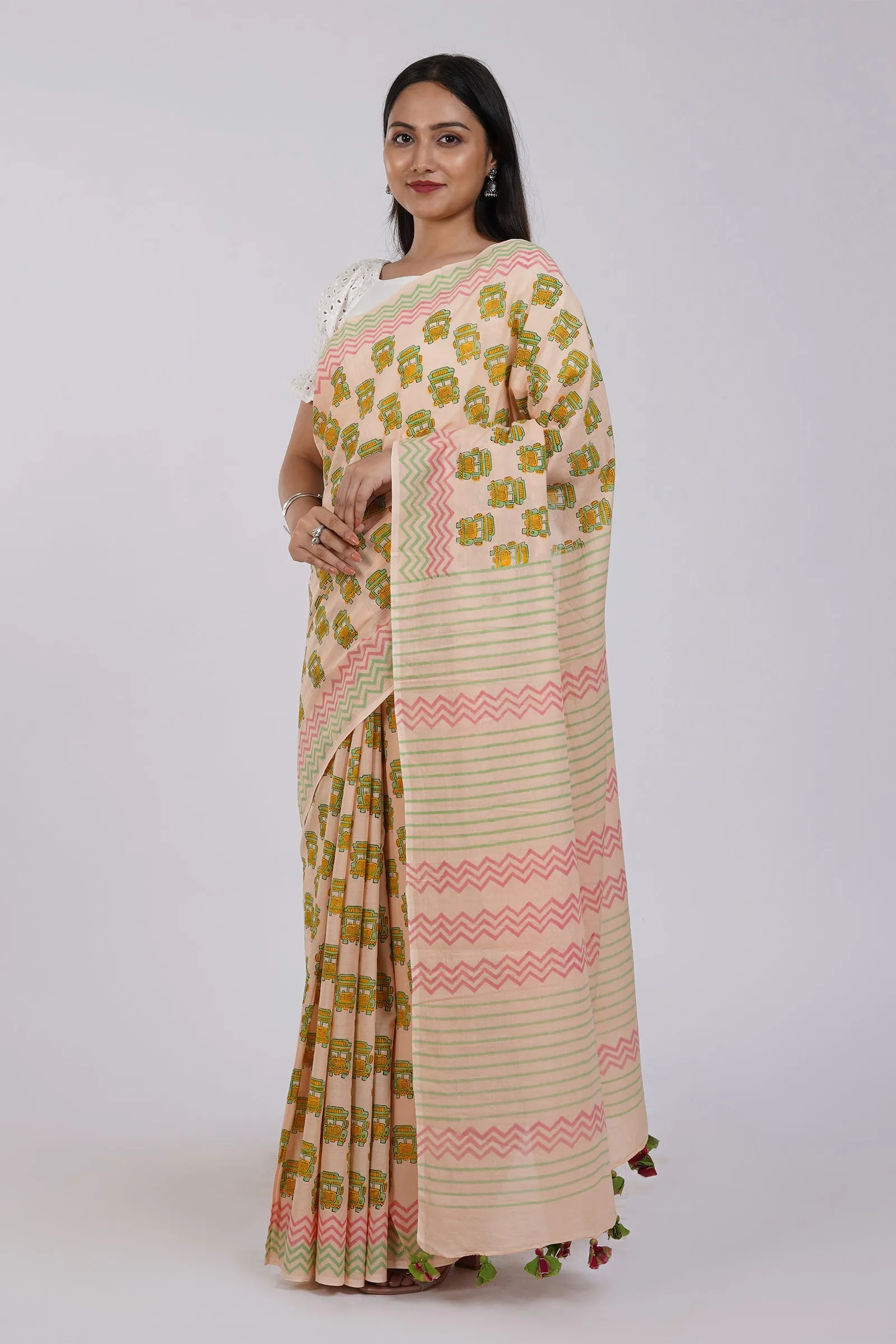 Teejh Horn OK Please Mulmul Cotton Saree