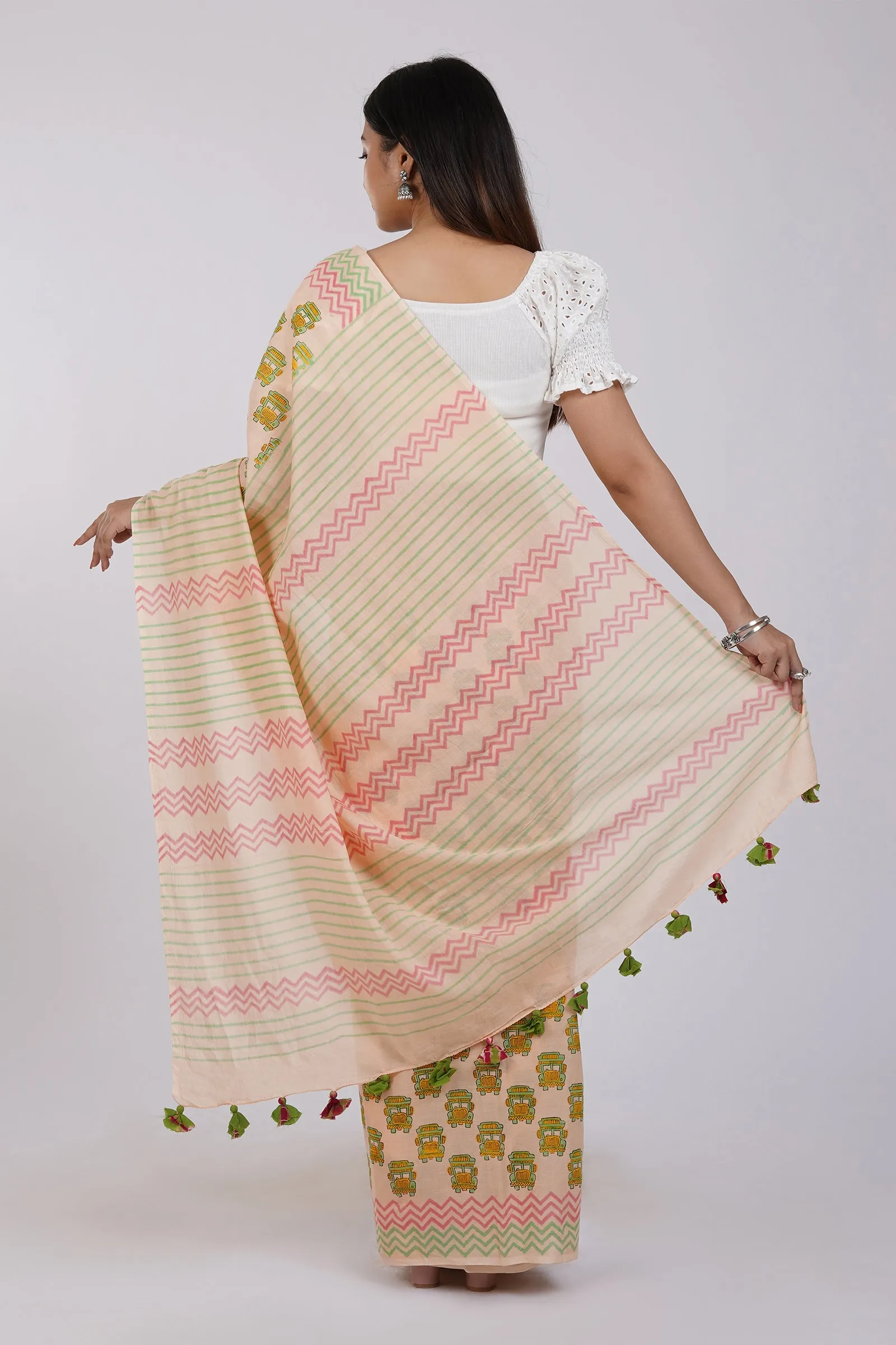 Teejh Horn OK Please Mulmul Cotton Saree