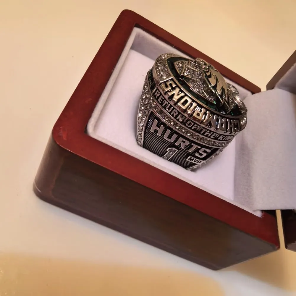 TREASURE 2025 FOOTBALL CHAMPIONSHIP RING MVP1# & LUXURY LEGEND VICTORIOUS RARE SPORTS FAN GIFT SERIES - WITH SANDALWOOD BOX HOLIDAY SHOW COLLECT