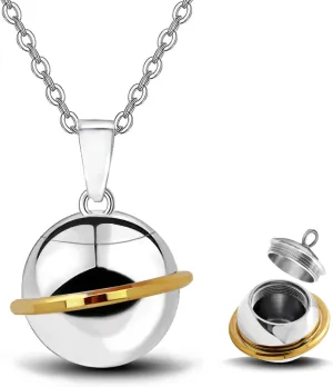 Urn for Ashes Necklace Stainless Steel Bell Pendant,Commemorative Necklace Cremation Jewelry Memorial gifts for lost loved ones