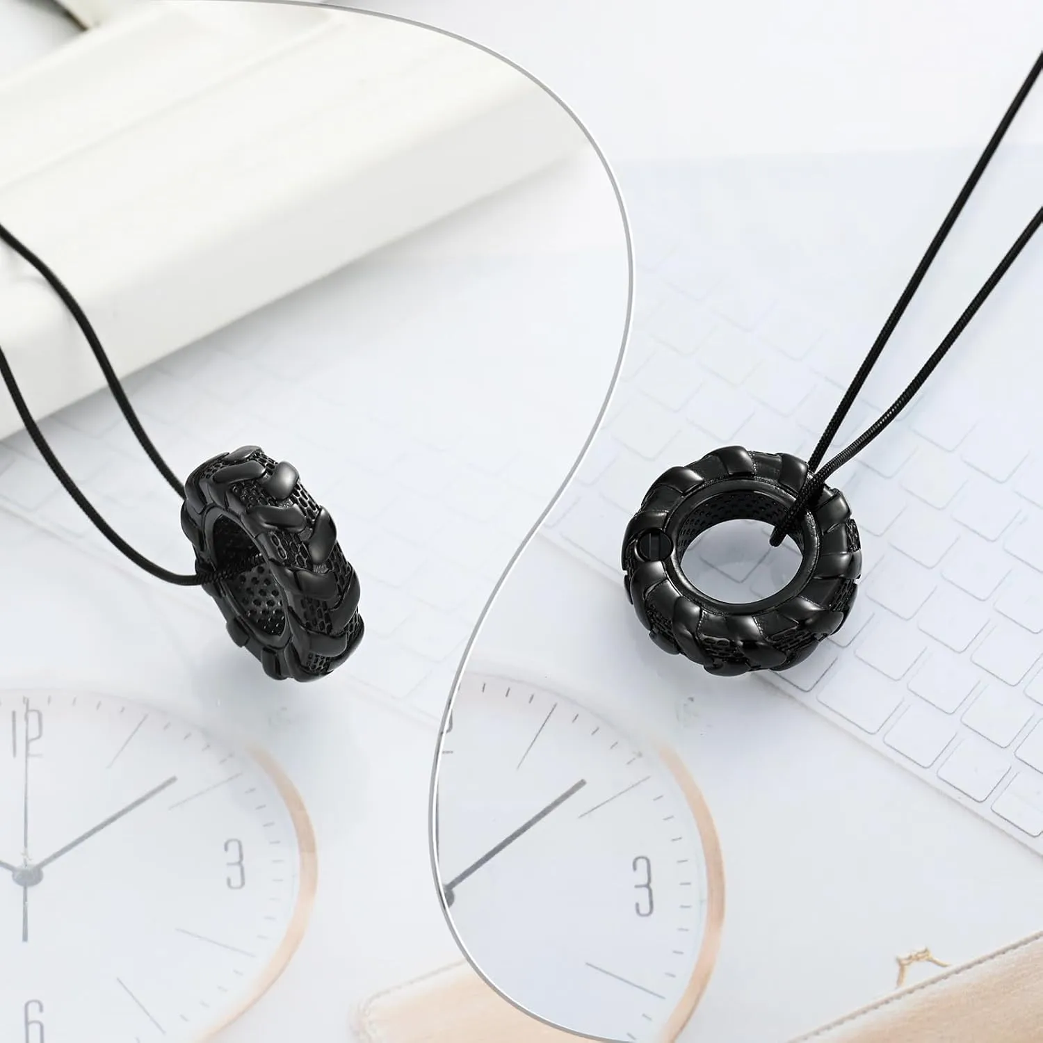 XSMZB Cremation Jewelry Wheel Tire Urn Necklace for Ashes of Loved One Car Tire Accessory Keepsake Pendant for Men for Racer