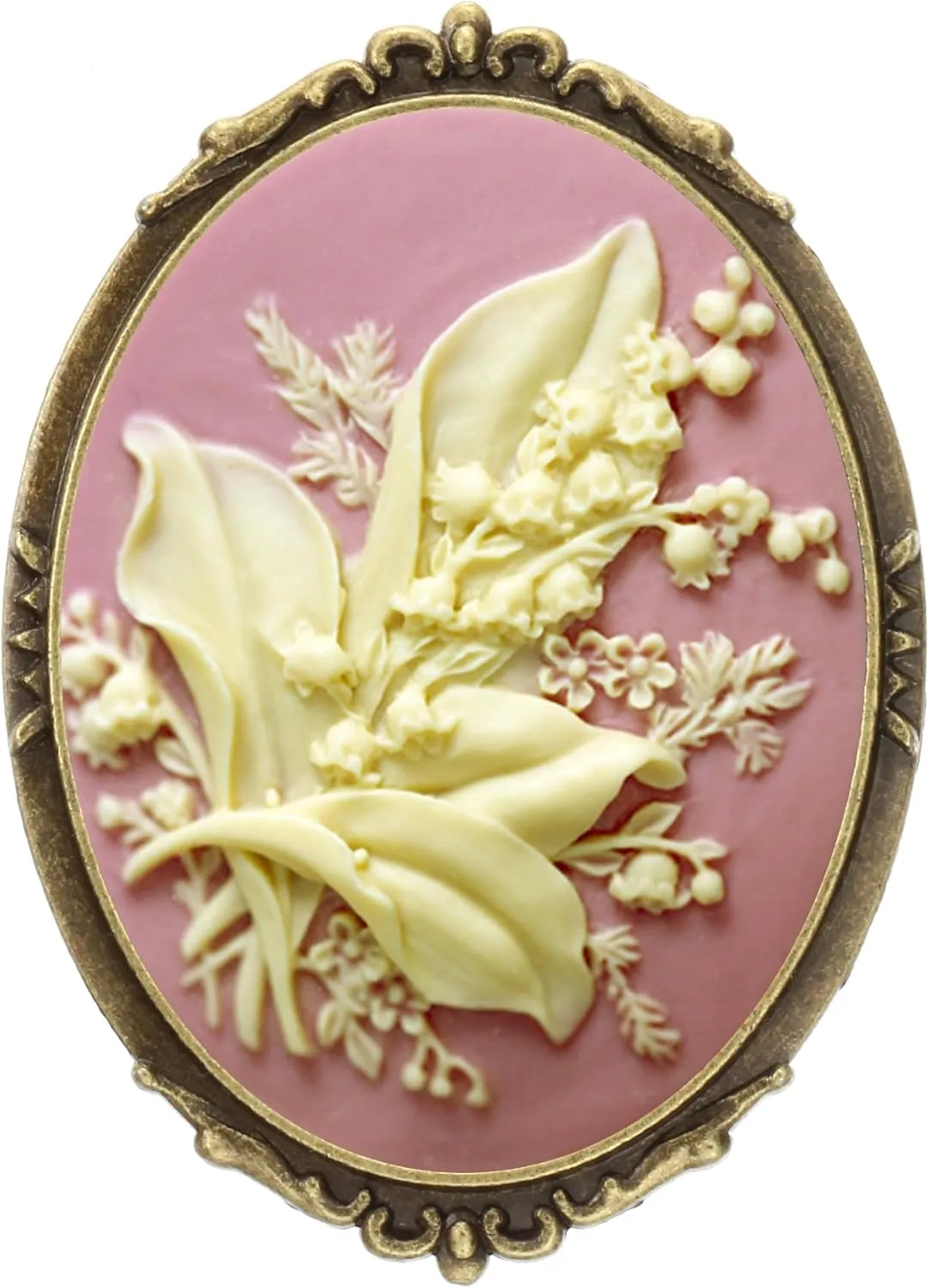 Yspace Hummingbird Brooch Pin Shield Decor Antique Brass Cameo Fashion Jewelry Pouch for Gift