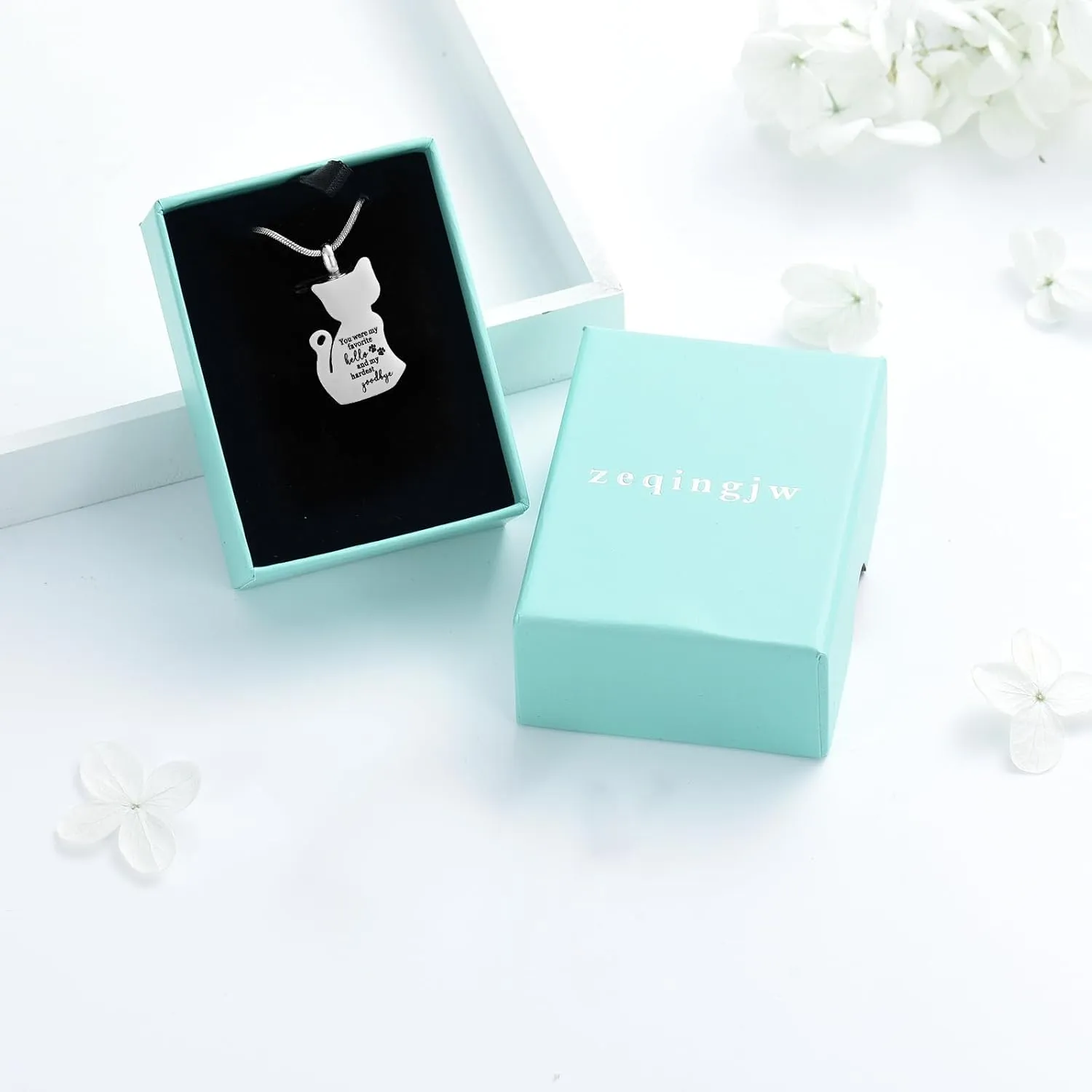 zeqingjw Cat Cremation Jewelry Urn Necklace for Ashes for Pet,Funeral Ashes Keepsake Urn Necklace Pendant Memorial Jewellery
