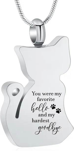 zeqingjw Cat Cremation Jewelry Urn Necklace for Ashes for Pet,Funeral Ashes Keepsake Urn Necklace Pendant Memorial Jewellery