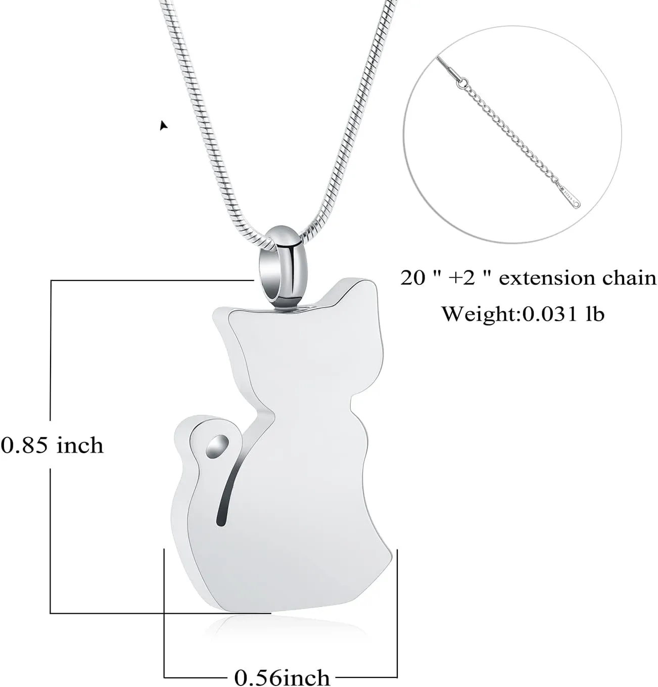 zeqingjw Cat Cremation Jewelry Urn Necklace for Ashes for Pet,Funeral Ashes Keepsake Urn Necklace Pendant Memorial Jewellery