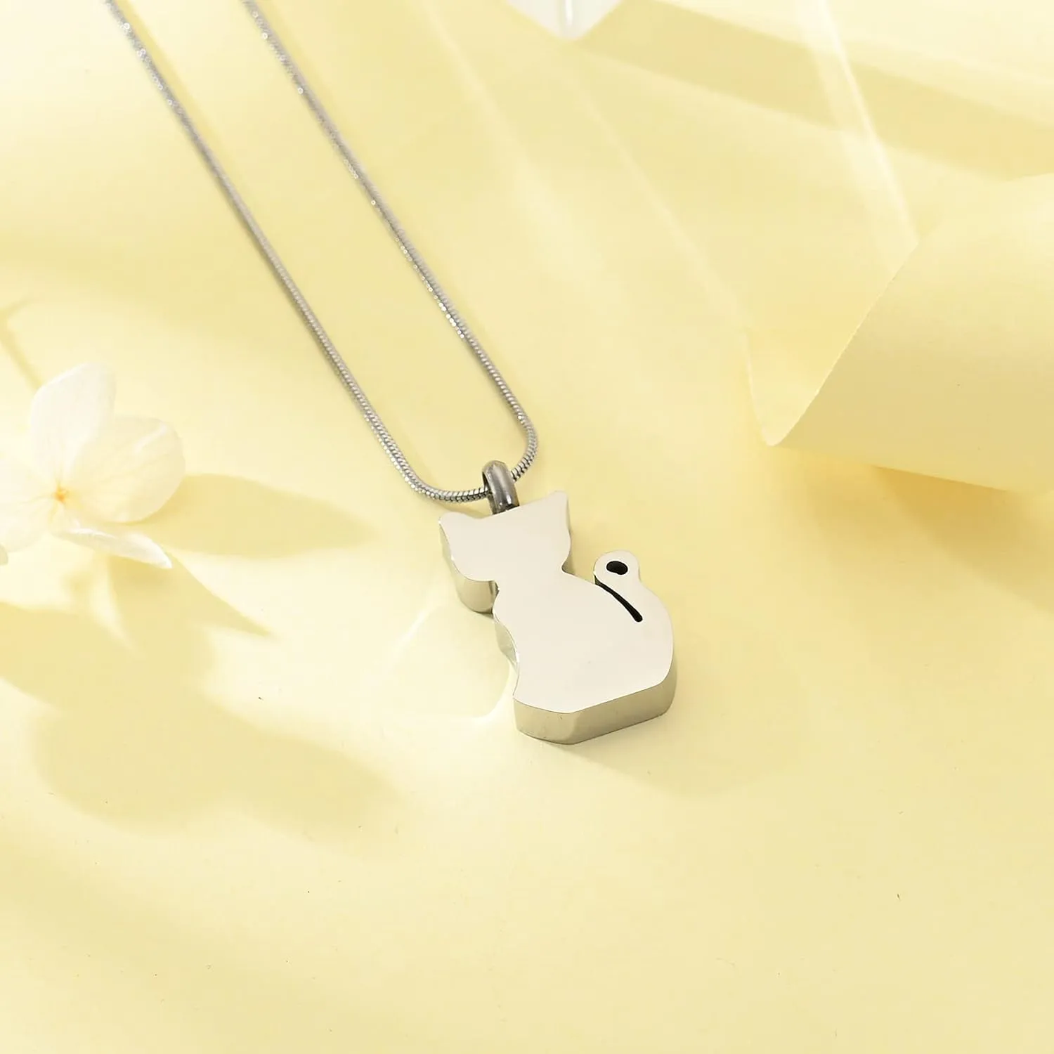 zeqingjw Cat Cremation Jewelry Urn Necklace for Ashes for Pet,Funeral Ashes Keepsake Urn Necklace Pendant Memorial Jewellery