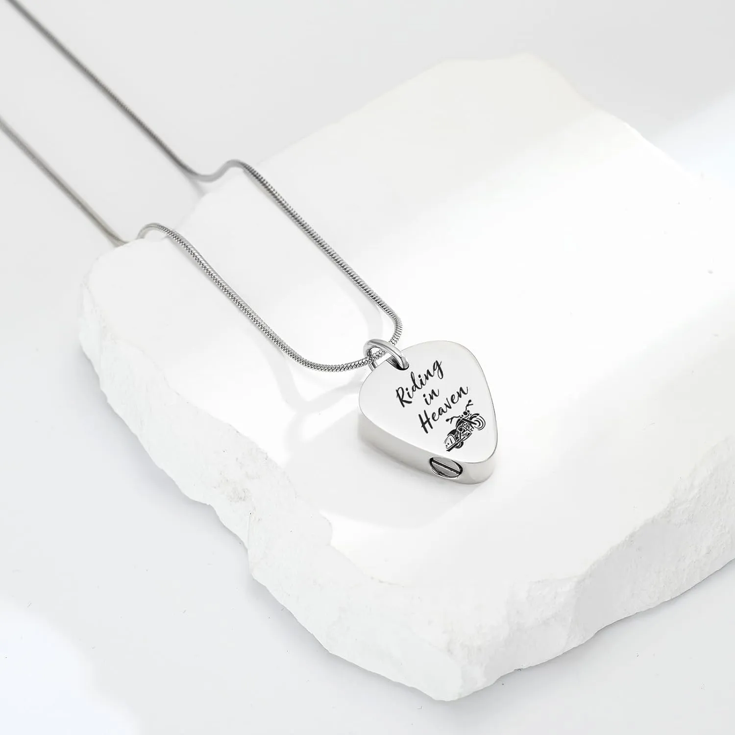 zeqingjw Urn Necklace for Ashes Motorcycle Cremation Urn Pendant Riding in Heaven Memorial Ash Keepsake Cremation Jewelry for Men Women